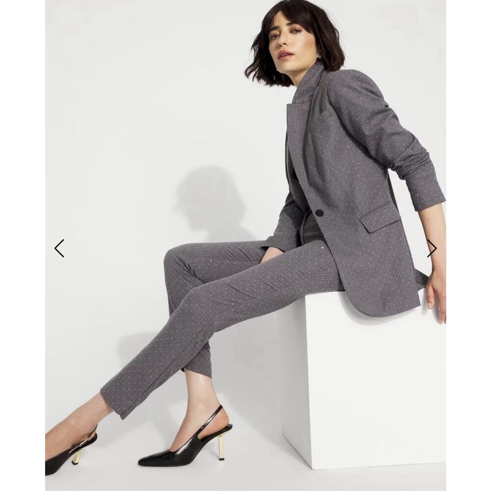 White House Black MarkePetite 4 EmbellisPinstripe Suit Set Blazer & Pants $325+